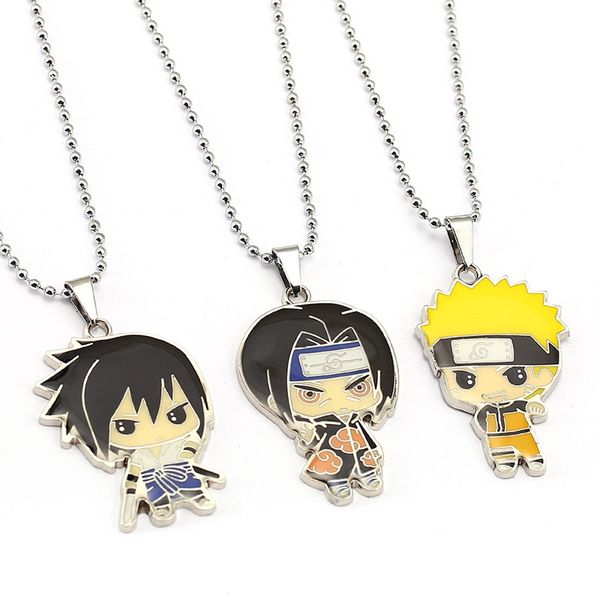 

japan anime naruto necklace uchiha sasuke itachi pendant choker necklaces for men women jewelry accessories gift, Silver