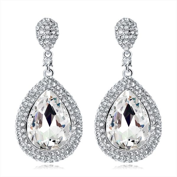 

highend crystal earring alloy with luxury water drop earnings