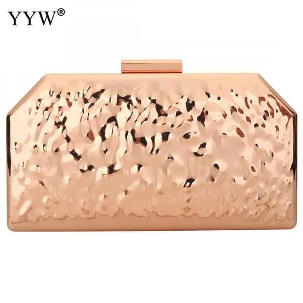 

gold zinc alloy clutch wedding bag for women female party wedding clutches phone purse christmas evening bag silver shoulder