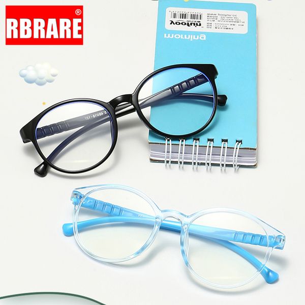 

rbrare kid blue light glasses frame round eyeglasses frames childs glasses brand designer eye for kids retro okulary, Black