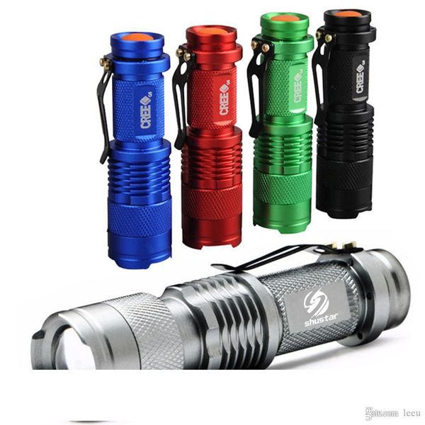 

colourful waterproof led flashlight high power 2000lm mini spot lamp 3 models zoomable camping equipment torch flash light