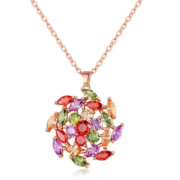 

kashi ornament 2020 new fashion rose gold necklace pendant female european and american aaa zircon jewelry, Silver