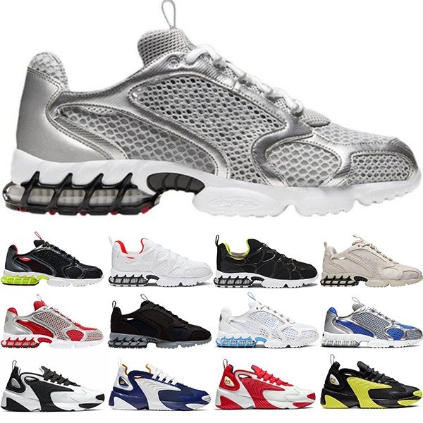 

zoom m2k spiridon caged running shoes des chaussures metallic silver black triple white pure platinum mens trainers sports sneakers 36-45, White;red