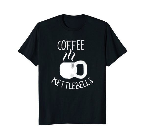 

fashion men t shirt coffee & kettlebells fitness shirt java mug caffeine tee summer t-shirt