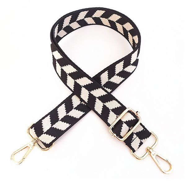 

colored women belt bag strap colored bag accessories rainbow adjustable shoulder hanger handbag strap decorative ornament, Black