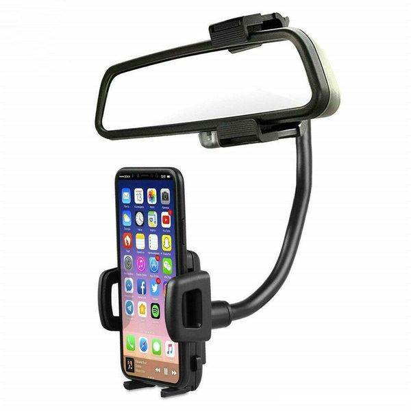

universal 360Â° car rearview mirror mount stand holder cradle for cell phone gps (retail)