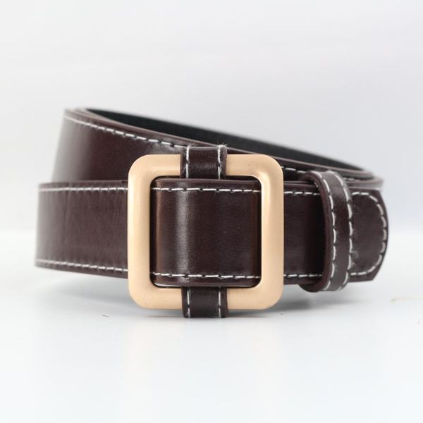 

women faux leather belt jeans belts for women dresses classic square alloy pin buckle solid waistband wide belt strap, Black;brown