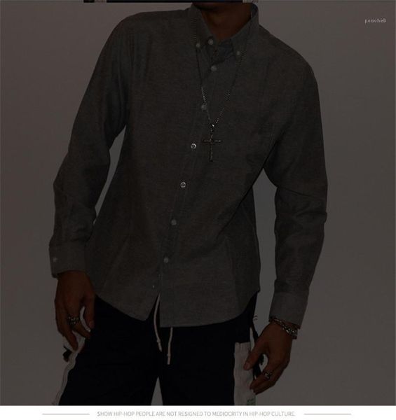 

mens shirts designer casual shirts fashion long sleeve colors street hiphop clothing 3m reflective letter, White;black