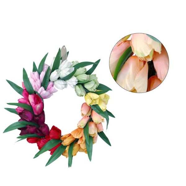 

1pc unique tulip wreath wedding accessory festival home decoration colorful