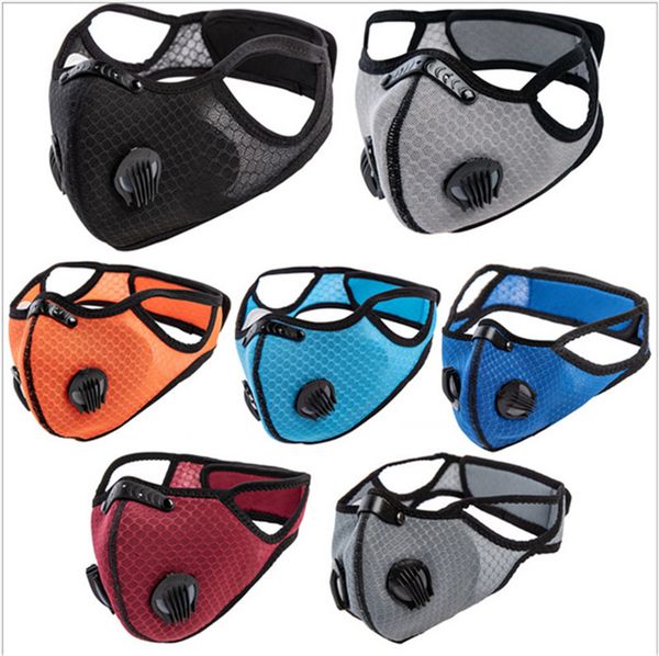 

2020 fashion face mask for men women five layers melt-blown fabric breather value outdoor sports mouth cover dustproof masks e81402, Blue