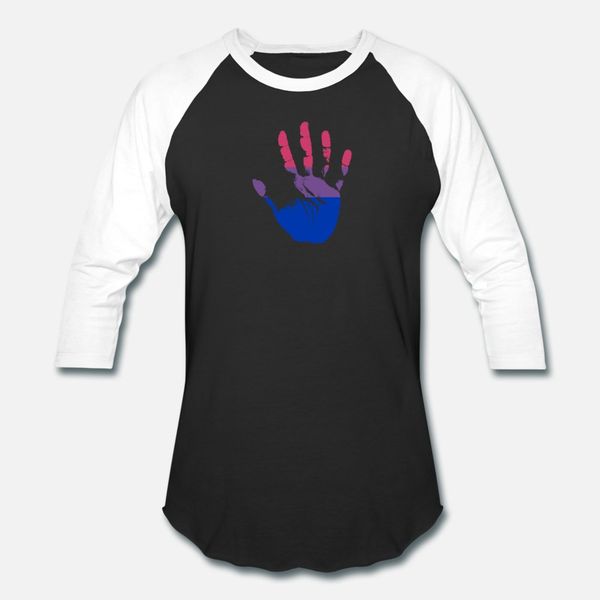 

bisexual supporter hand print in bisexual pride t shirt men character tee shirt s-xxxl outfit fitness breathable spring standard shirt