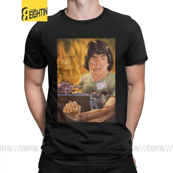 

men police story jackie chan t shirts movie chinese dragon kung fu fight 100% cotton short sleeve tees gift idea t-shirts