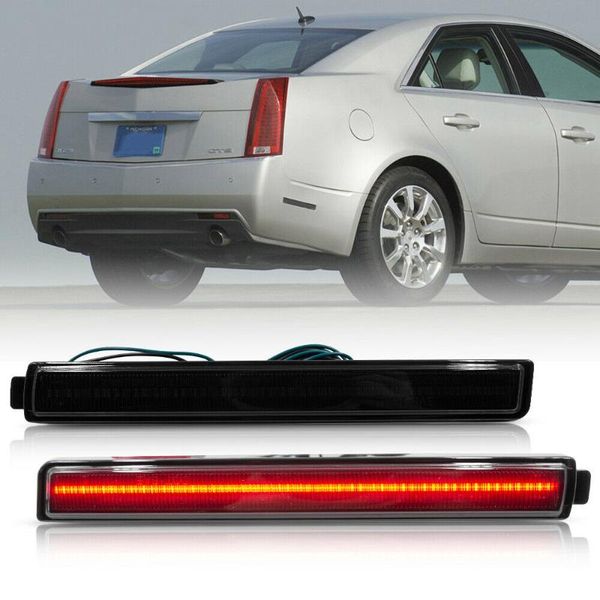 

smoke lens red led rear bumper side marker light for 2008-2013 cts 2pc