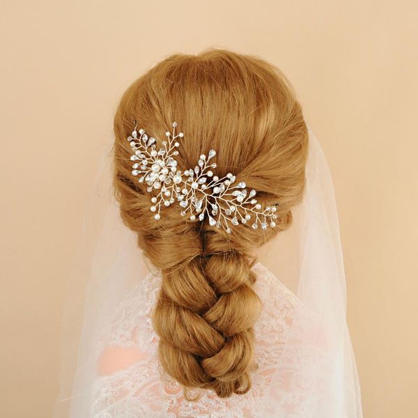 

trixy h84 delicate bridal tiara bridal hair vine bride wedding hairpins clips wedding hair jewelry beautiful headband, Golden;silver