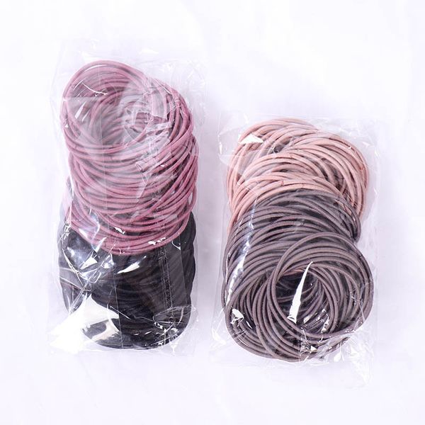 

hair accessories 100pcs/lot girls five-color mixing color rubber bands children safe elastic ponytail holder kids, Slivery;white