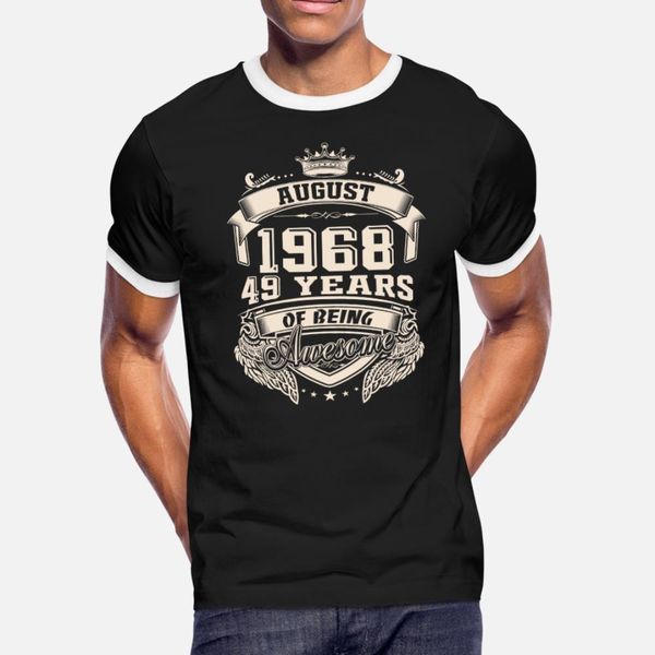 

born in august 1968 t shirt men printing tee shirt o neck standard sunlight new fashion summer style vintage shirt