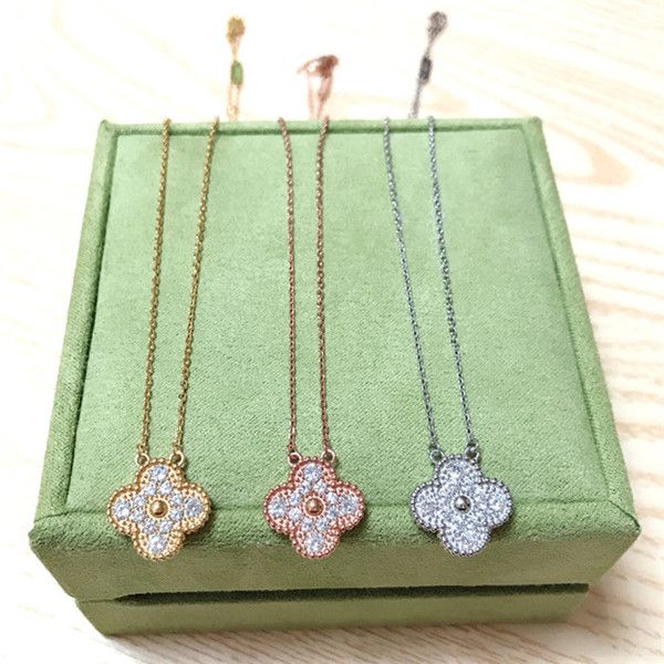 

счастливый клевер темперамент ключицы кулон чистый красный 925 бриллиантовое ожерелье стерлингового серебра, Silver