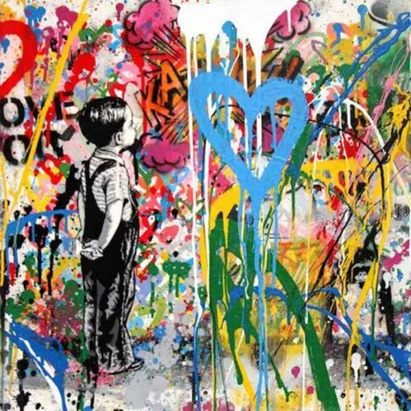 

mr brainwash graffiti art wall decor boy with love home decor handcrafts /hd print oil painting on canvas wall art canvas picture 200822