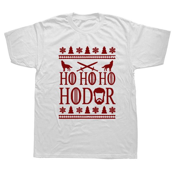 

fashion casual streetwear ho ho hodor ugly christmas short sleeve tshirt cotton shirts