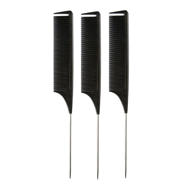 

3x new professional weaving highlighting foiling hair comb for salon black, Silver
