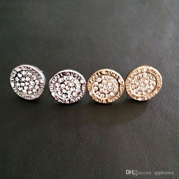 

wedding earrings for women round gem crystal studs gold silver plated earring womens earing ear ring lady earings girl stud jewelry, Golden;silver