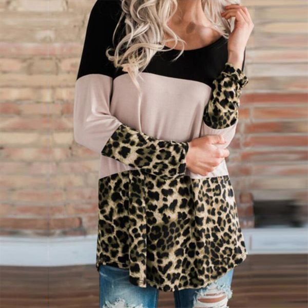 

leopard sweatshirts women long sleeve splice hoodie women pullovers lace back button sweatshirts female autumn winter sweats, Black