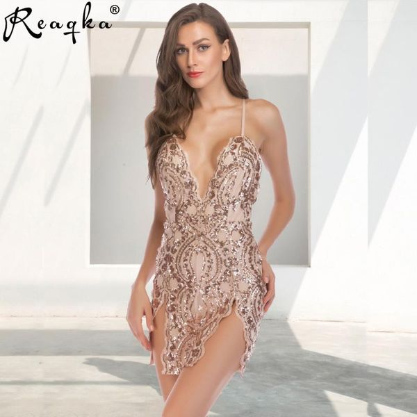 

womens gold black pink sequins summer dress 2020 women backless strap sundress luxury bling queen party dresses vestidos hl, Black;gray