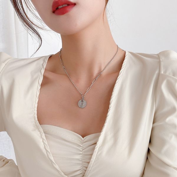 

fashion necklace titanium steel simple clavicle chain sweater chain jewelry sale, Silver
