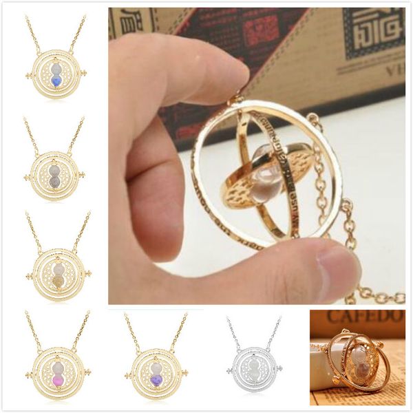 

harry time turner potter necklace hourglass vintage pendant hermione granger gold silver necklace for women lady girl wholesale dhl free