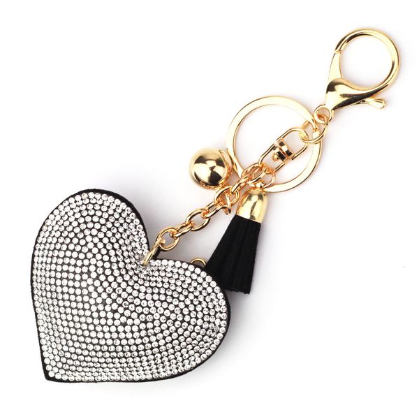 

yiwu jewelry leather keychain rhinestone love pendant customized key chains, Silver