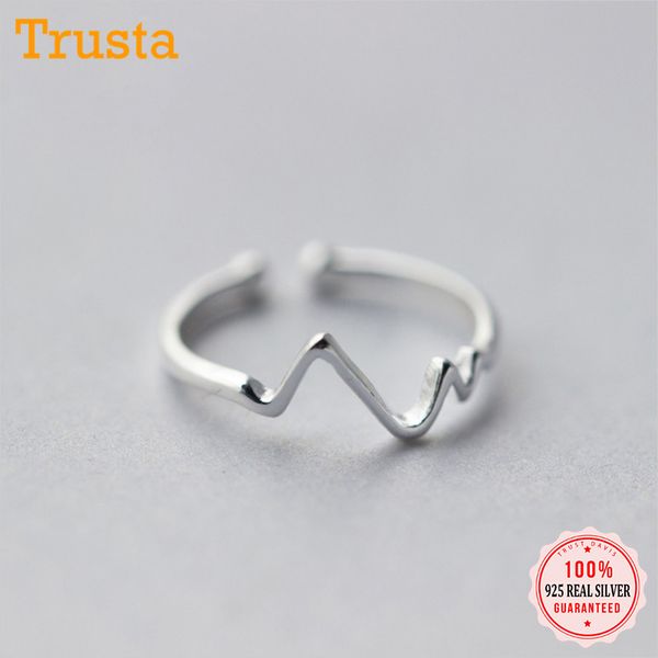 

trusta womens 925 sterling silver fashion jewelry waves cocktail ring sizable 5 6 7 girls kids xmas gift ds170 drop shipping, Golden;silver