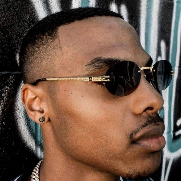 

cool rimless steampunk men summer sunglasses fashion oval design women sun glasses punk new design shades sunglasses, White;black