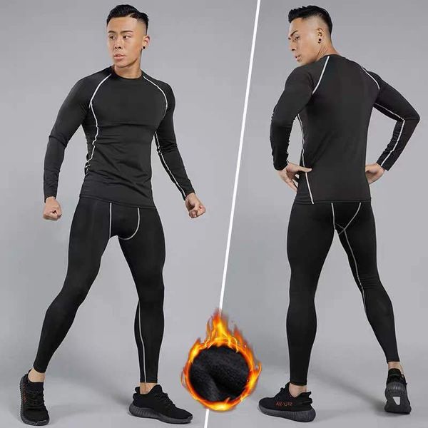 

compression men's sport suits quick dry running sets clothes sports joggers training gym fitness tracksuits running, Black;blue