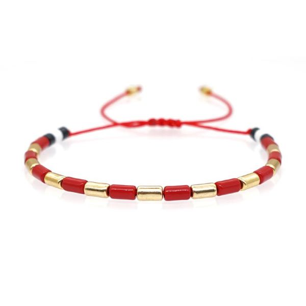

shinus bracelet for women enamel tile bracelets tube beaded pulseras mujer moda 2020 handmade jewelry gifts adjustable rope cuff, Golden;silver