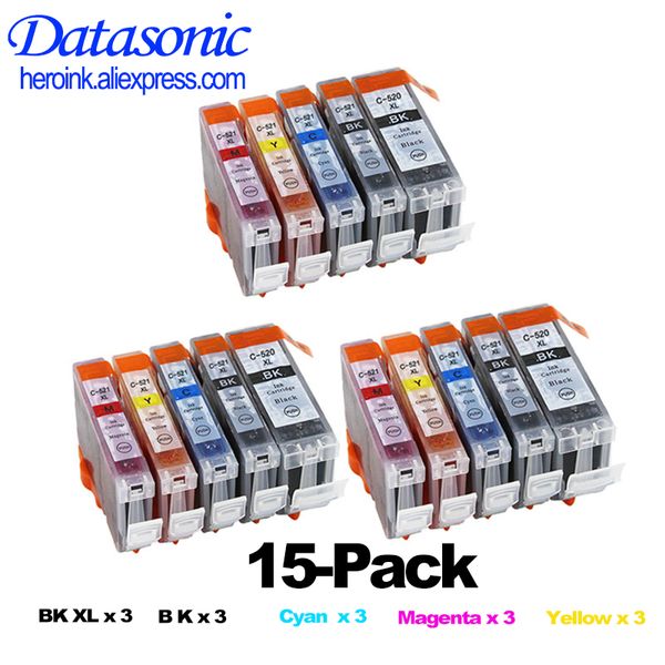

ink cartridges dat pgi-520 cli-521 compatible with canon pixma ip 3600 4600 4700 mp 540 550 560 620 630 640 980 mx860 printer