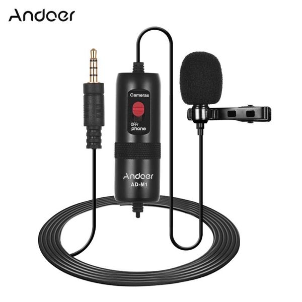 

andoer mic omni-directional condenser karaoke lavalier microphone for computer for smartphone rode phantom power