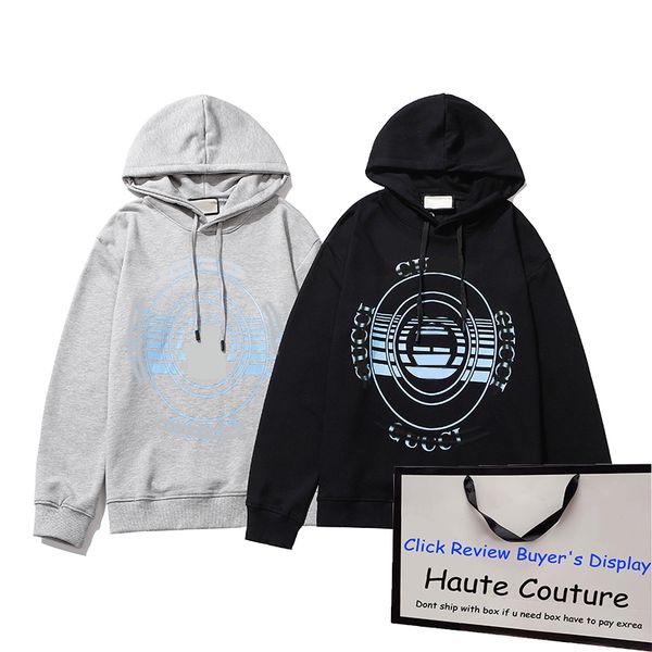 

2020fw mens trendy sweatshirts gui hoodies casual letter and circle print hoodies for women and men black and gray color casual