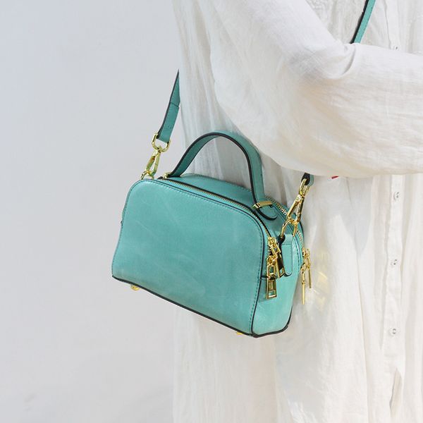 

retro women handbag 100% genuine leather lady crossbody shoulder bags small flap bag boston