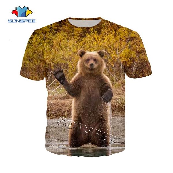 

summer men polar bear print forest design sportswear 3d print shirts oversized aesthetic plus size men clothing