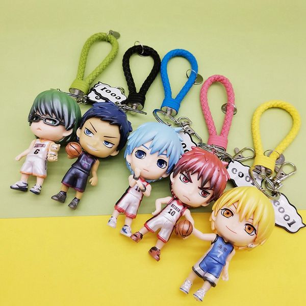 

anime three-dimensional doll leather cord keychain 5 models of kuroko's basketball animation cartoon, Silver