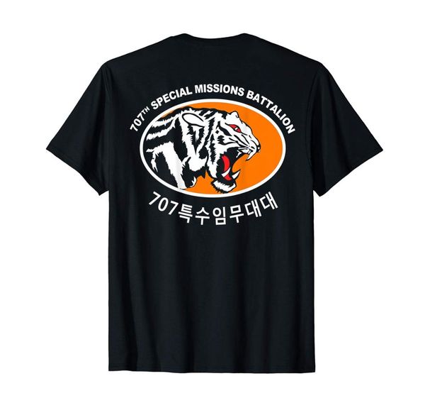 

707th special mission battalion korean special force t-shirt double side men 2019 new short sleeve cotton print plain t shirts