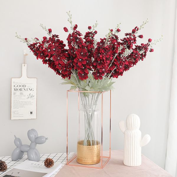 

85cm delphinium hyacinth artificial flowers flocking silk fake flower for wedding festival home decoration