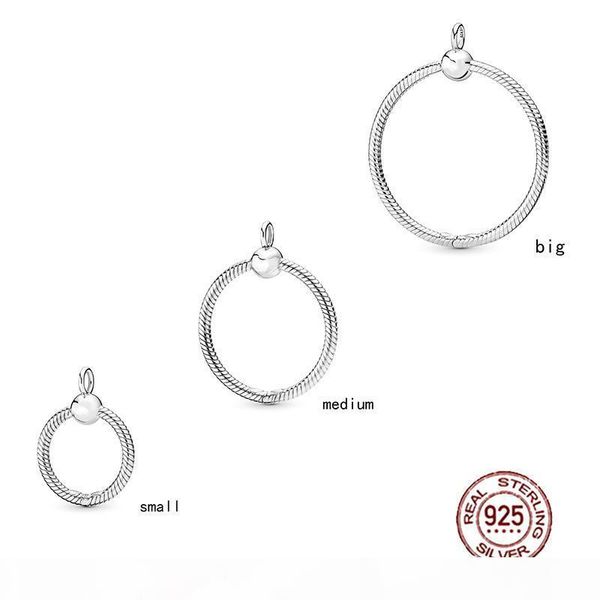 

100% 925 sterling silver moments large o pendant medium o necklaces small o charm european women fashion jewelry gift 398330 398256 398296, Black