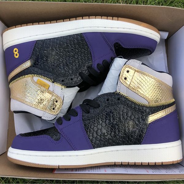 

1 high og chicago wmns man basketball shoes 1s purple gold black white sneakers outdoor trainers sports shoes with box eur 40-46