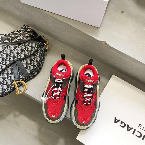 

triple s clear sole sneakers, r brand casual sneakers, stylish flat-bottomed comfort, size 35-45, with original box,yy