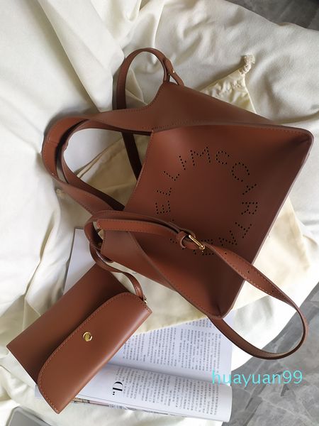 

new-stella mccartney tote bag straps pvc leather shopping bag lady shoulder bag with pouch