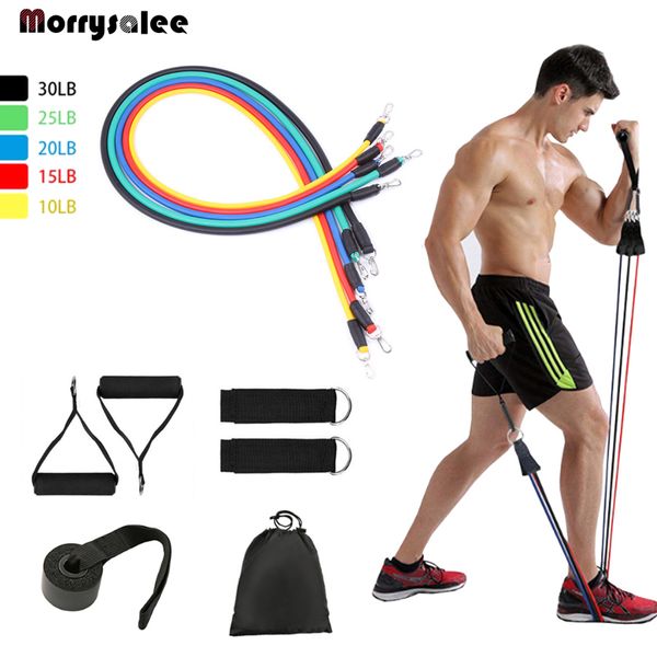 

11pcs/set pull rope fitness exercises resistance bands latex tubes pedal excerciser body training workout yoga indoor fitness