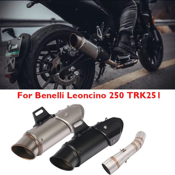 

motorcycle exhaust system 51mm muffler escape pipe tip middle link pipe for benelli leoncino 250 trk251
