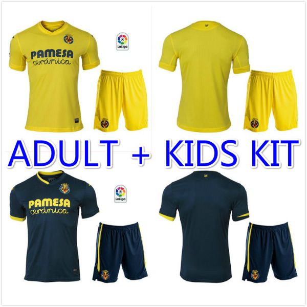 

men kids 20 21 villarreal cf soccer jerseys kit 2020 2021 paco alcacer bacca fornals anguissa ekambi iborra s.cazorla football shirt uniform, Black;yellow