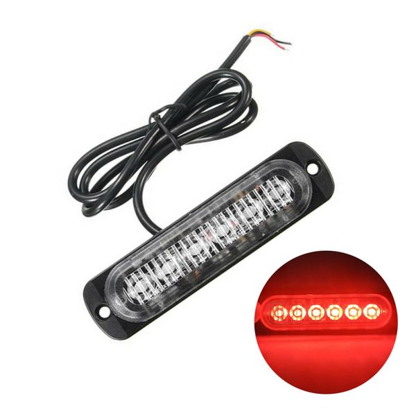 1x красный 6 LED Slim 12V 24V 24LED Strobe Light автомобили Мото Грузовики светодиодных боковые габаритные огни мигающих лампочки лампа